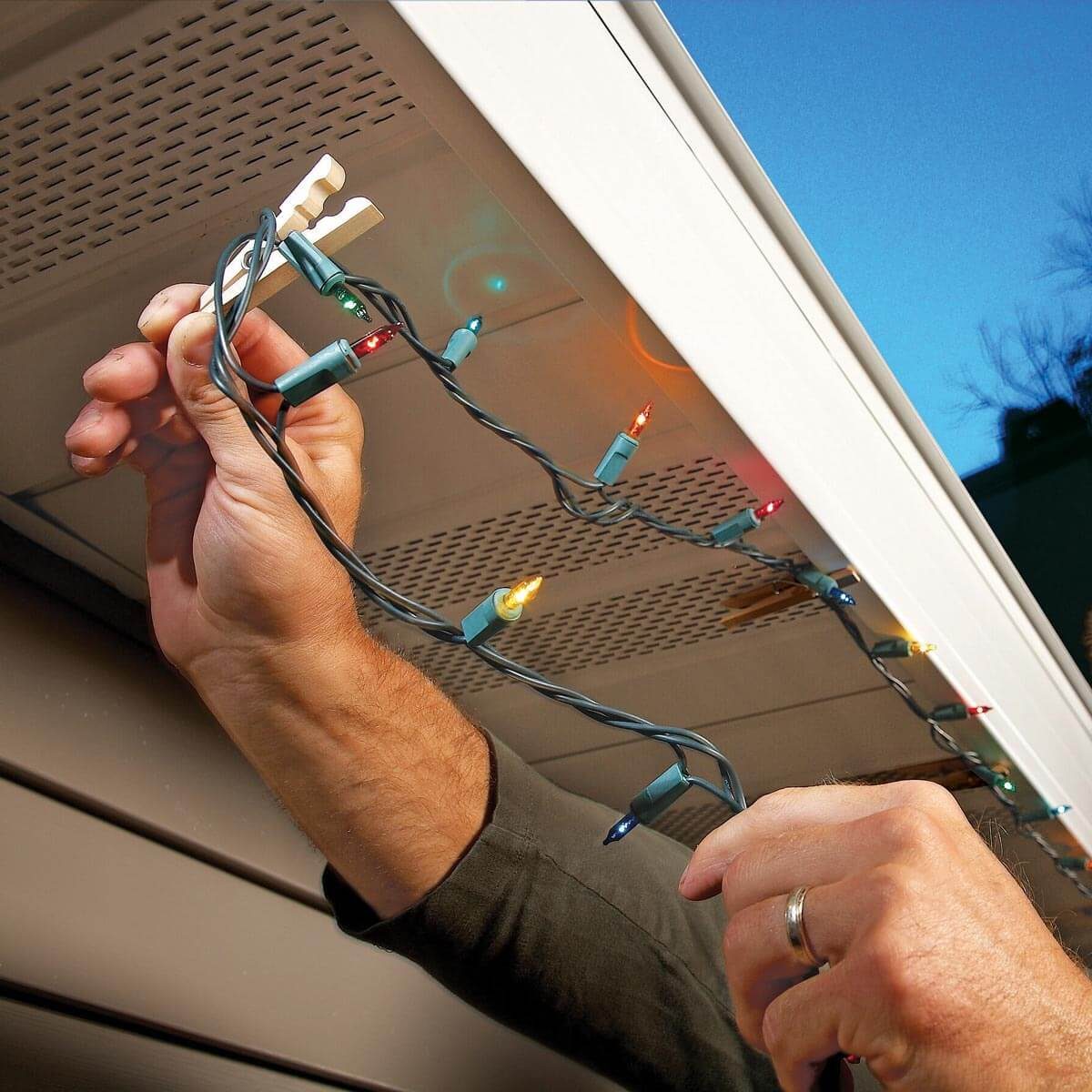 Clothespins for hanging Christmas lights