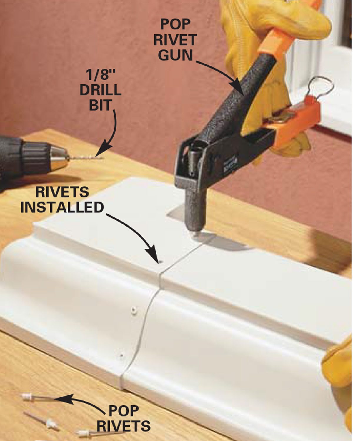 Rivet the sections