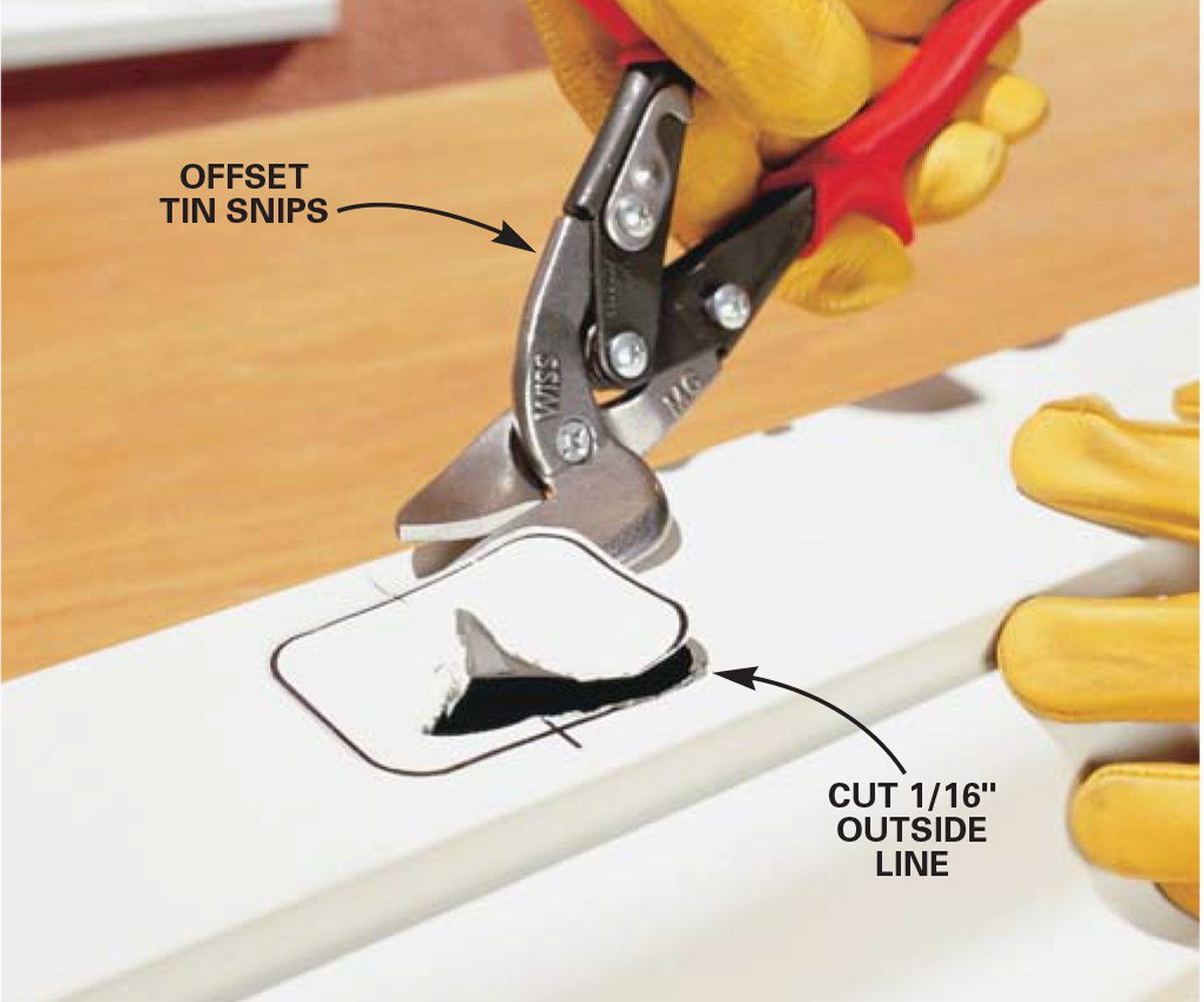 Cut the outlet hole