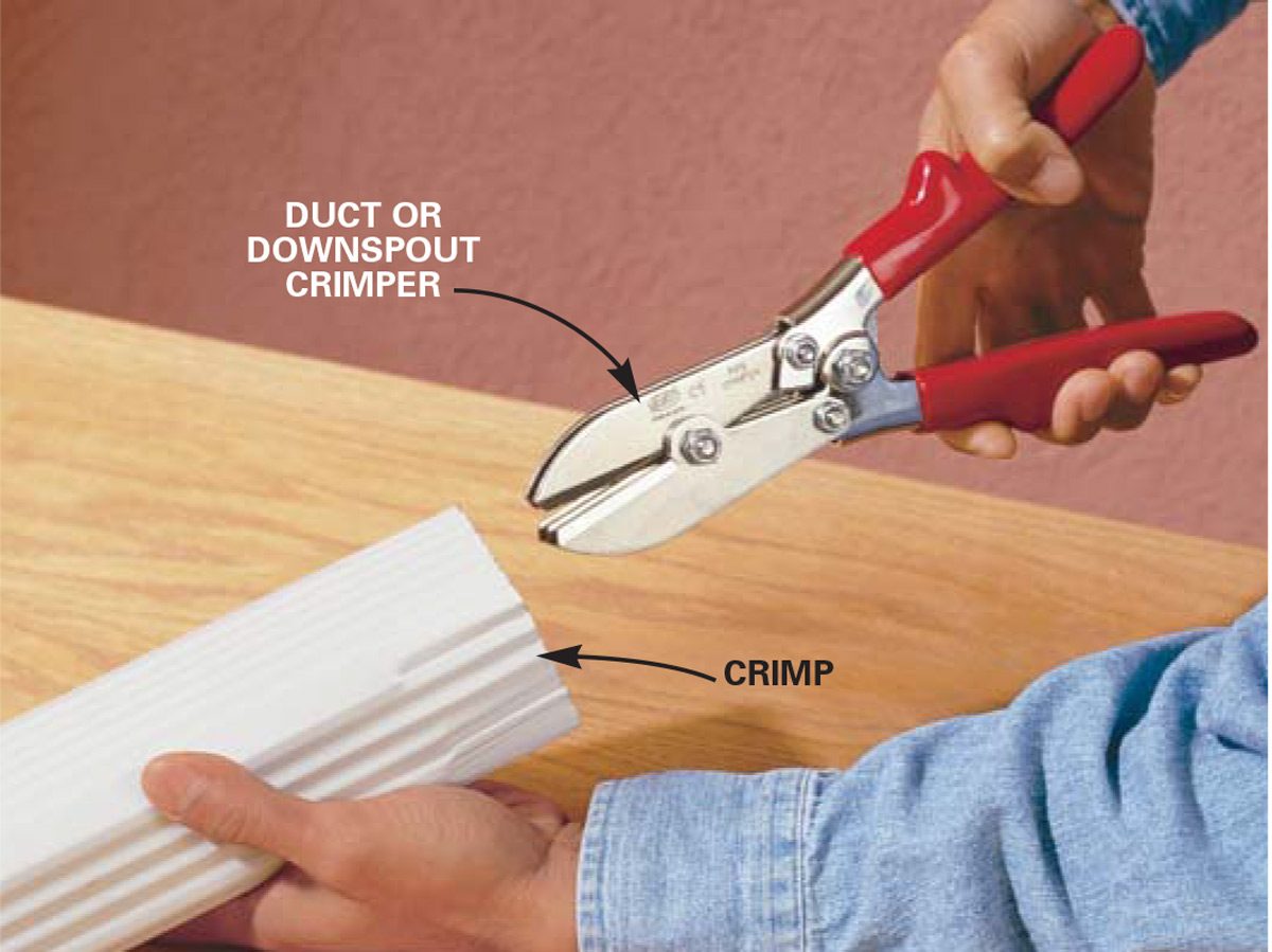 Crimp One End of the Downspout