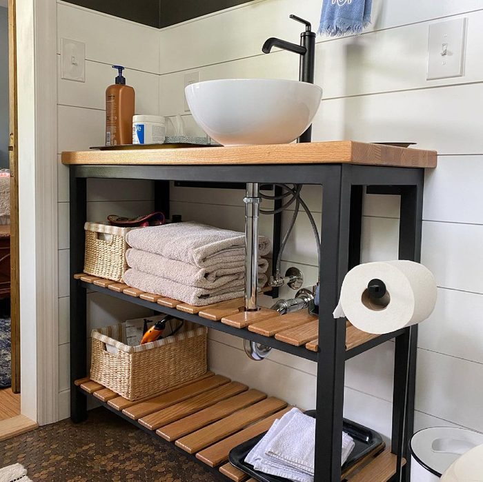 Open Shelf Bathroom Vanity