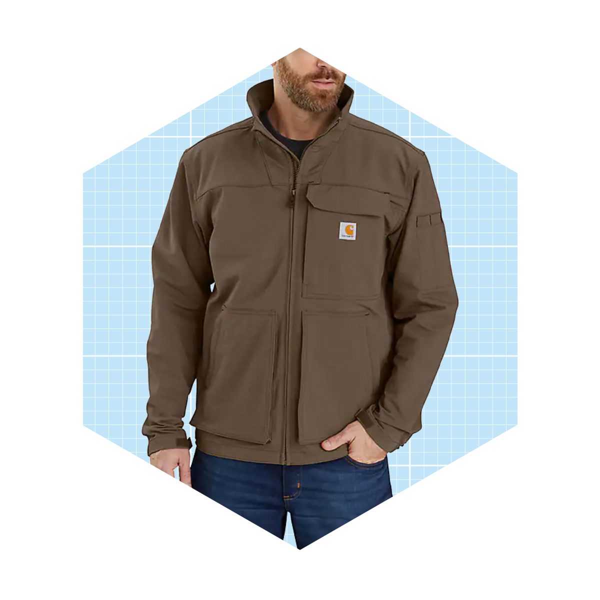 Men's Carhartt Rain Defender Mock Neck Jacket Ecomm Carhartt.com